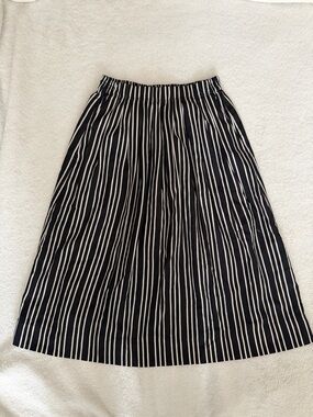 j.crew black and white striped midi skirt